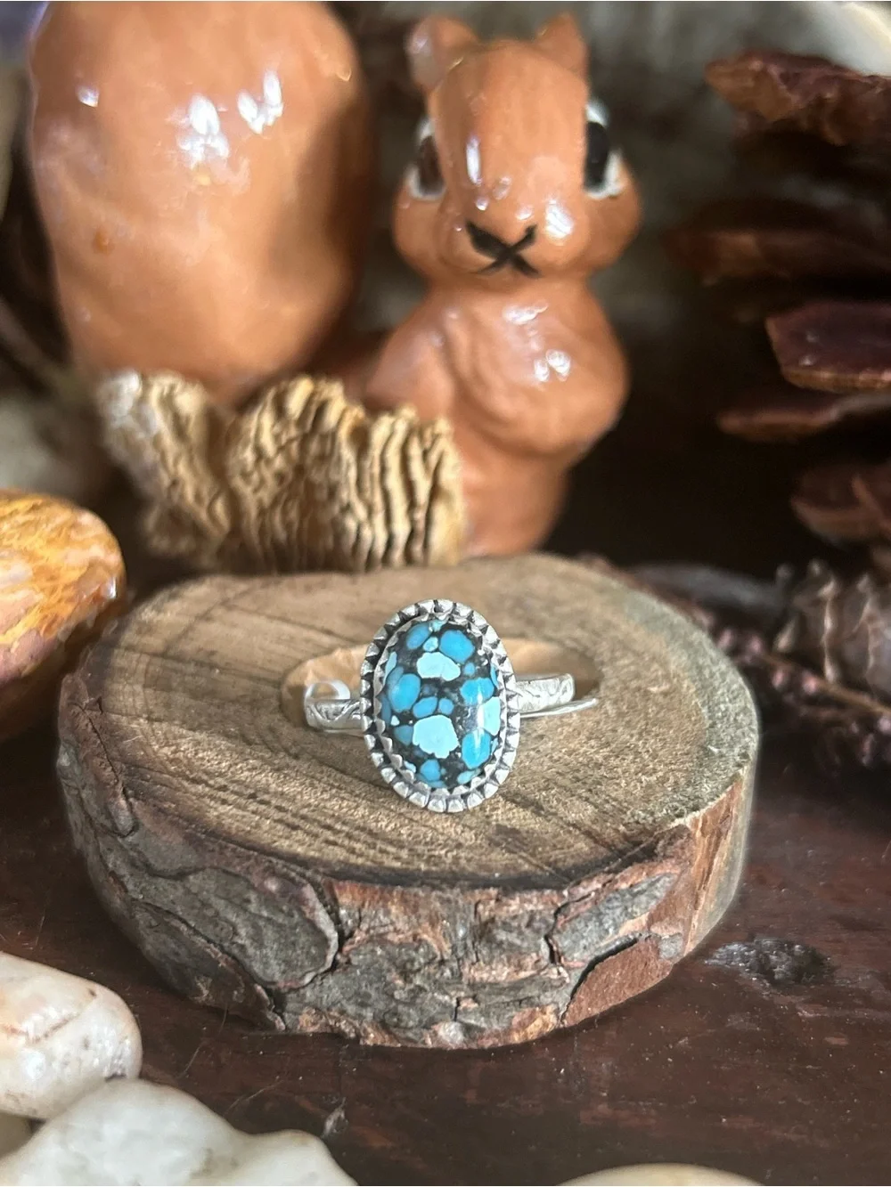925 Sterling blue moon turquoise ring